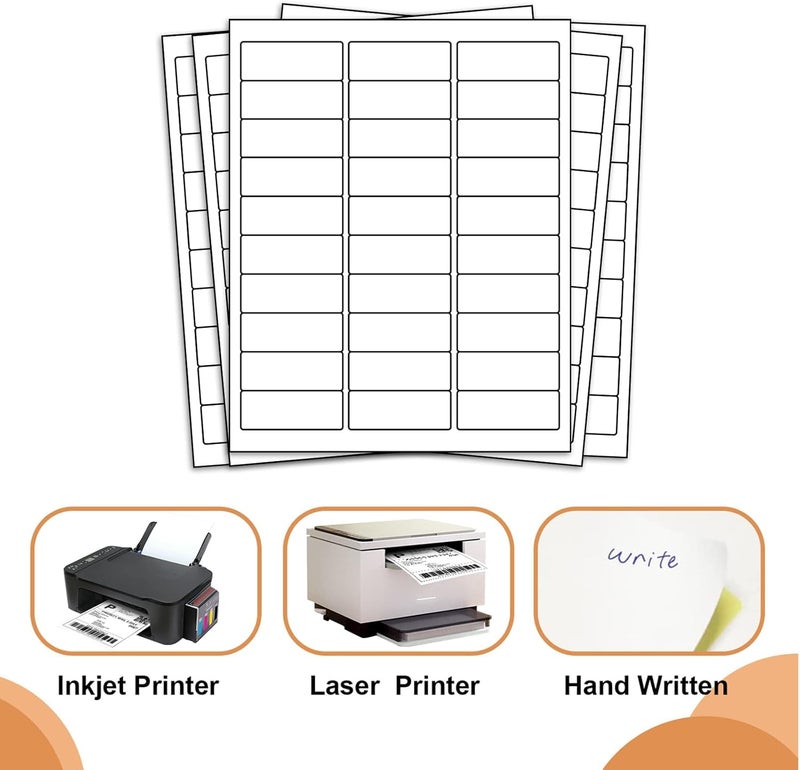 Tapsin Address Labels 1"" X 2-5/8"" 30 Up Mailing Label for Laser/Inkjet Printer, Blank White, Permanent Adhesive, Printable Label Sticker Paper (30 Sheets - 900) - Image 3